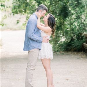 H&M White Lace Romper Bridal Summery